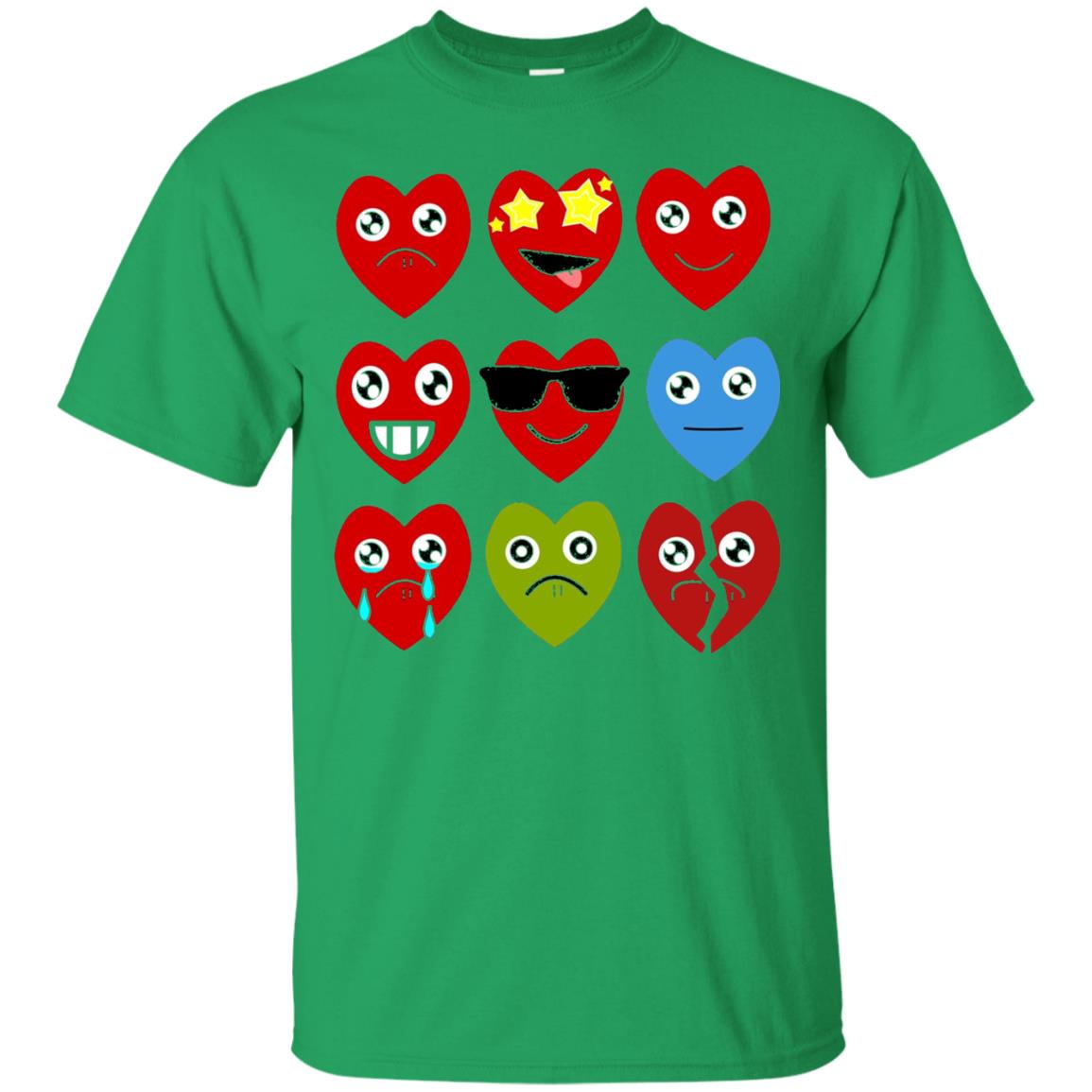Valentine_s Day T-shirt Heart Emojis Irish Green