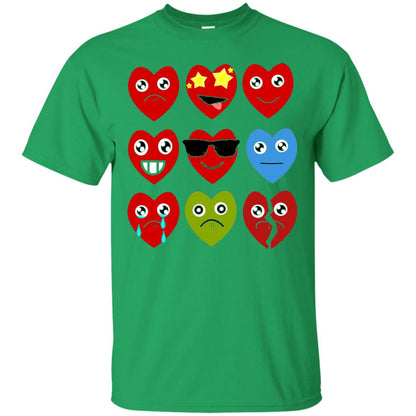 Valentine_s Day T-shirt Heart Emojis Irish Green