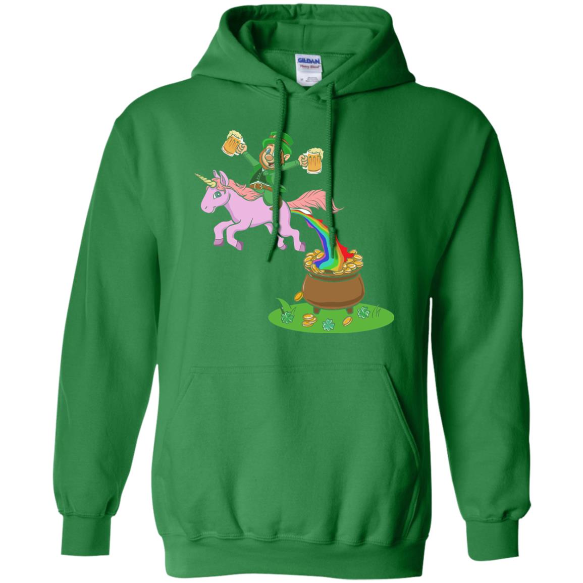 Leprechaun Riding A Unicorn Funny St Patricks Day T-shirt Irish Green