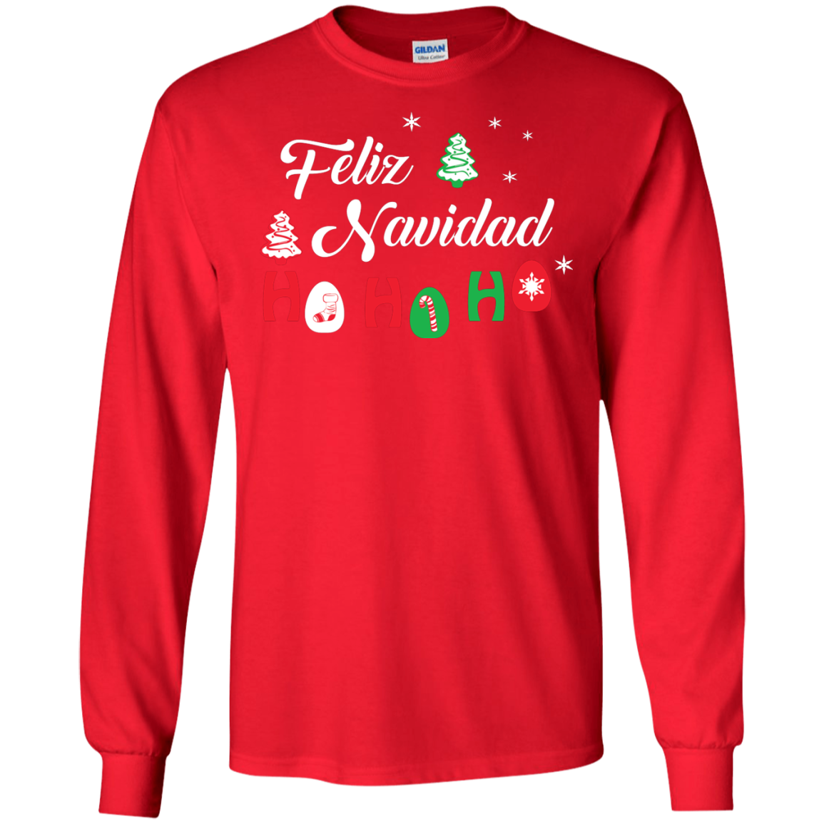 Chirstmas T-Shirt Feliz Navidad Ho Ho Ho Red