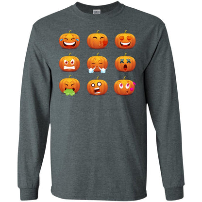 Funny Pumpkins Emoji Halloween Gift Shirt Dark Heather