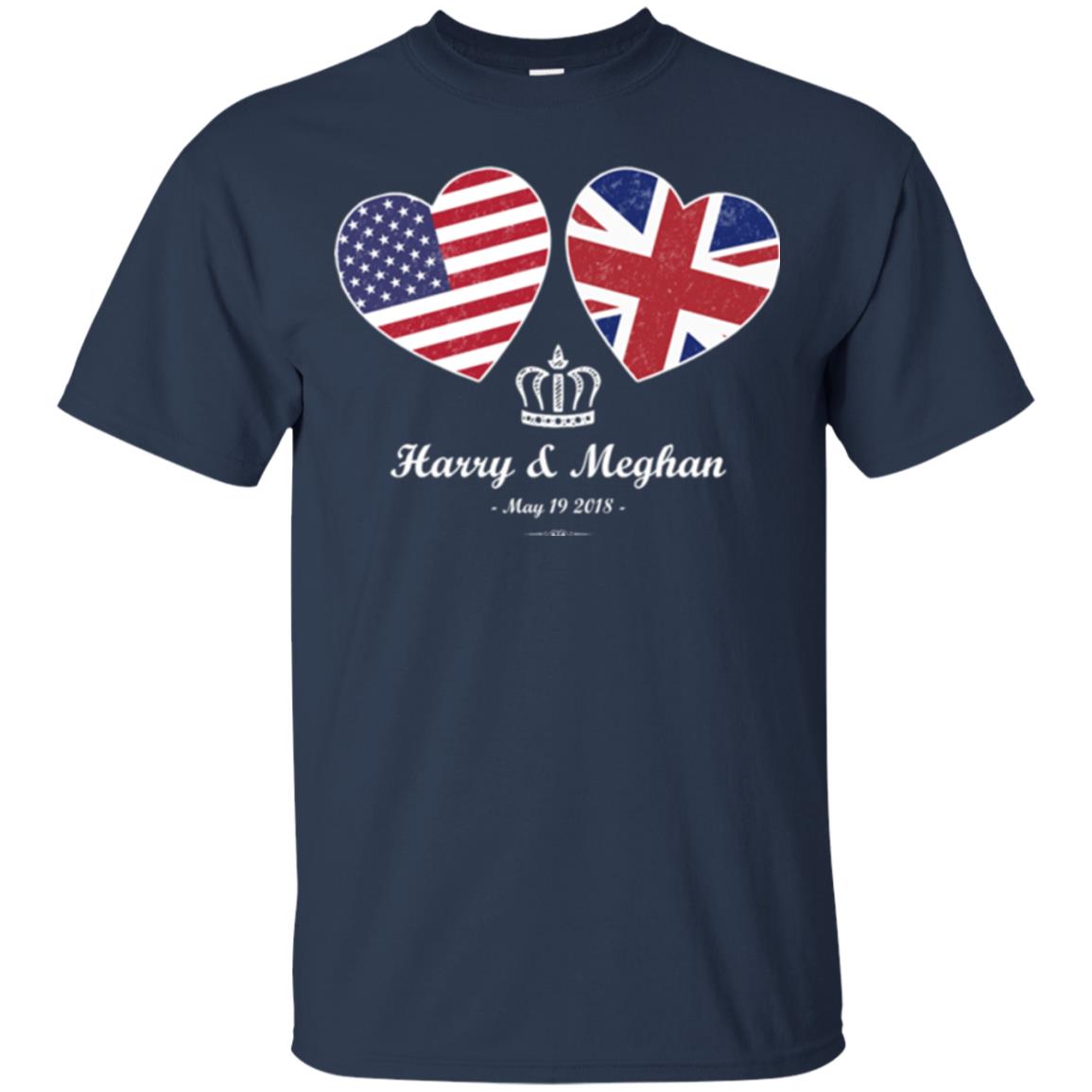 Harry And Meghan British American Royal Wedding Shirt Navy