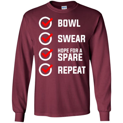 Bowling Lover T-shirt Bowl Swear Hope For A Spare Repeat Maroon