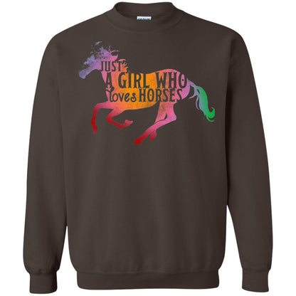 Just A Girl Who Loves Horses Equestrian T-shirt Dark Chocolate