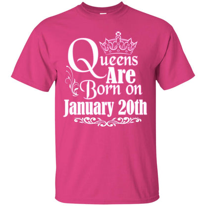 Queens Are Born On January 20th Birthday T-shirt Heliconia