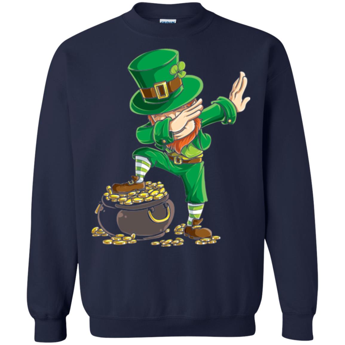 Dabbing Leprechaun Saint Patrick's Day T-shirt Navy