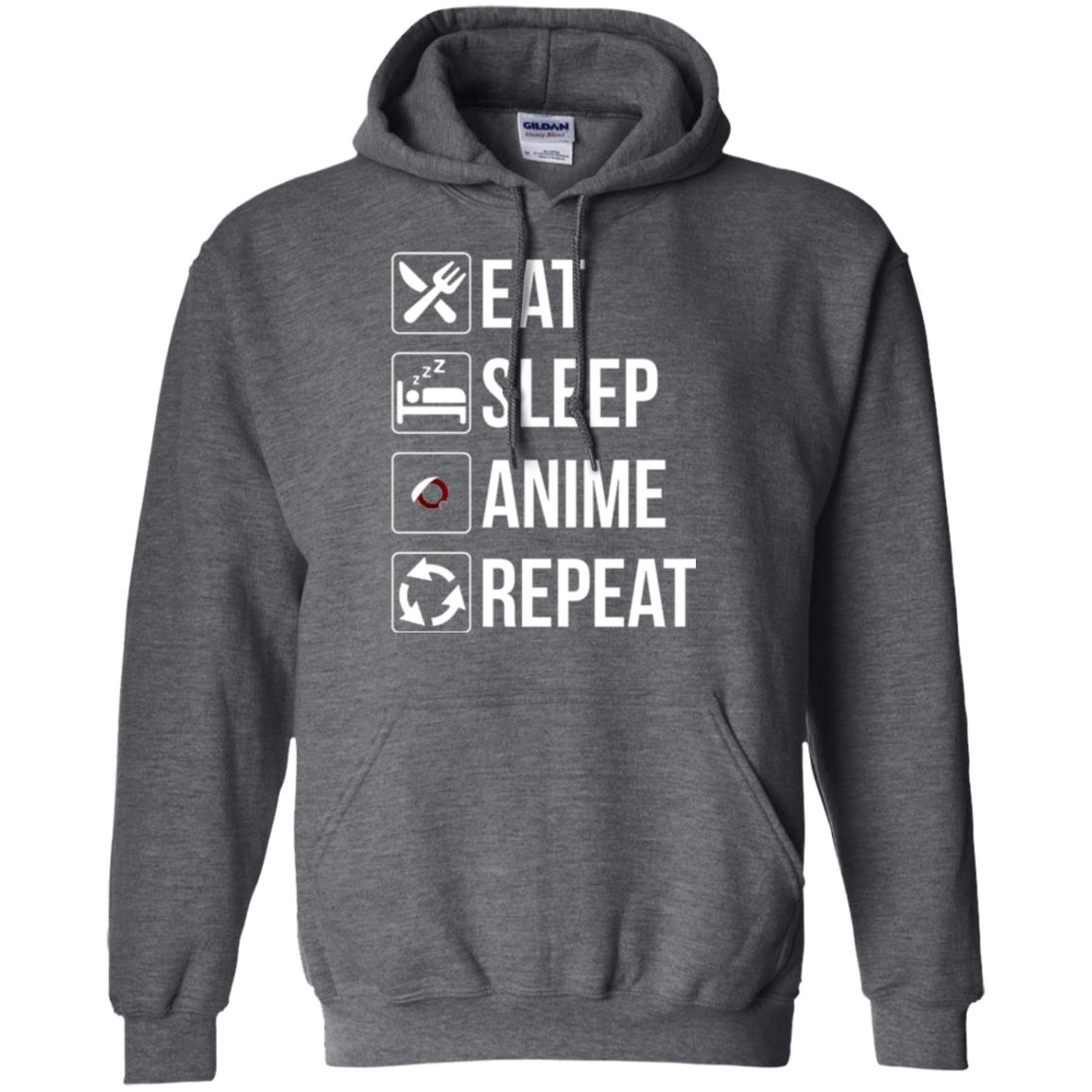 Anime Lovers T-shirt Eat Sleep Anime Repeat Dark Heather