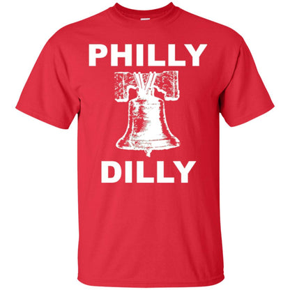 Football T-shirt Philly Dilly With Liberty Bell And Crack Philadelphia Red