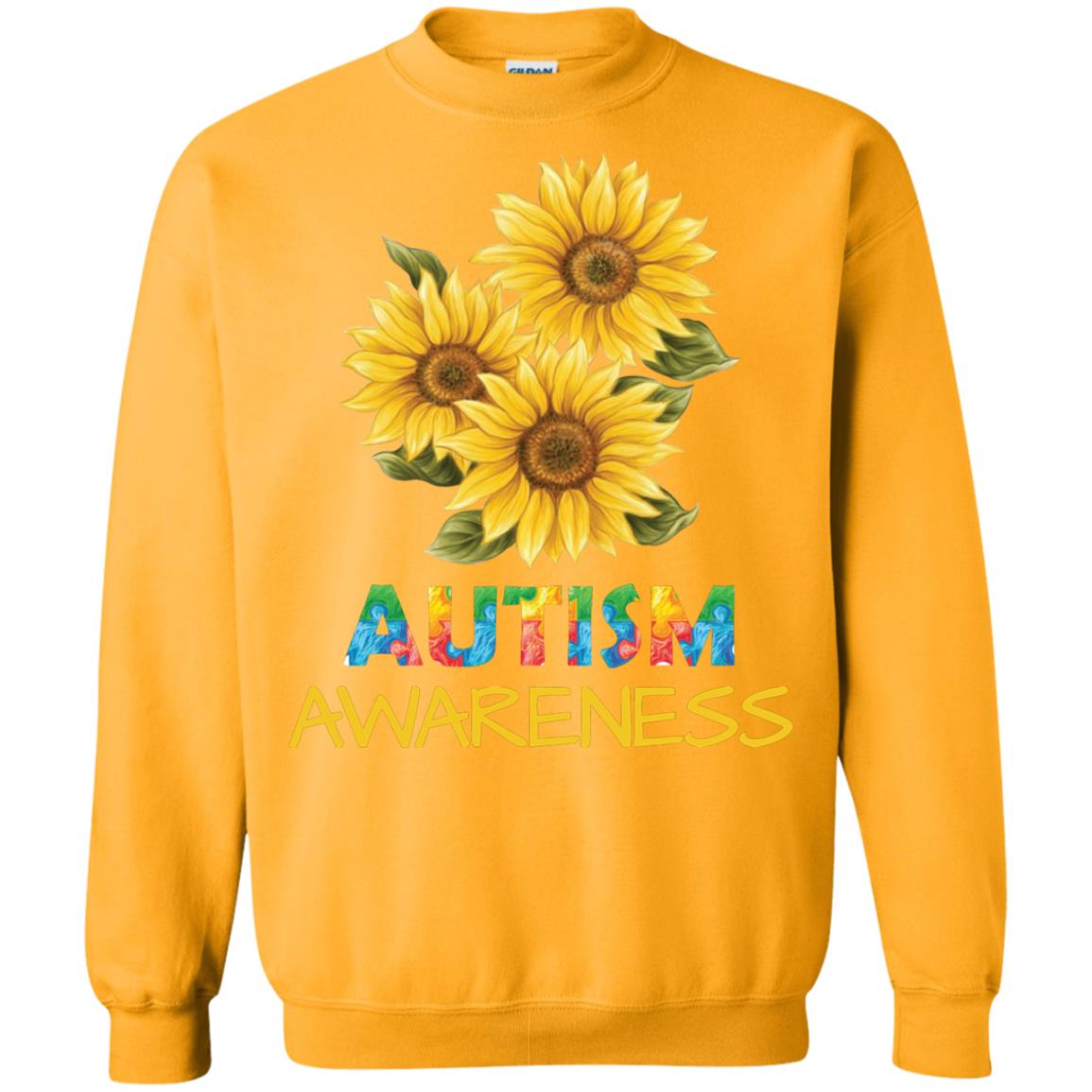 Autism Awareness Sunflower Shirt Gold