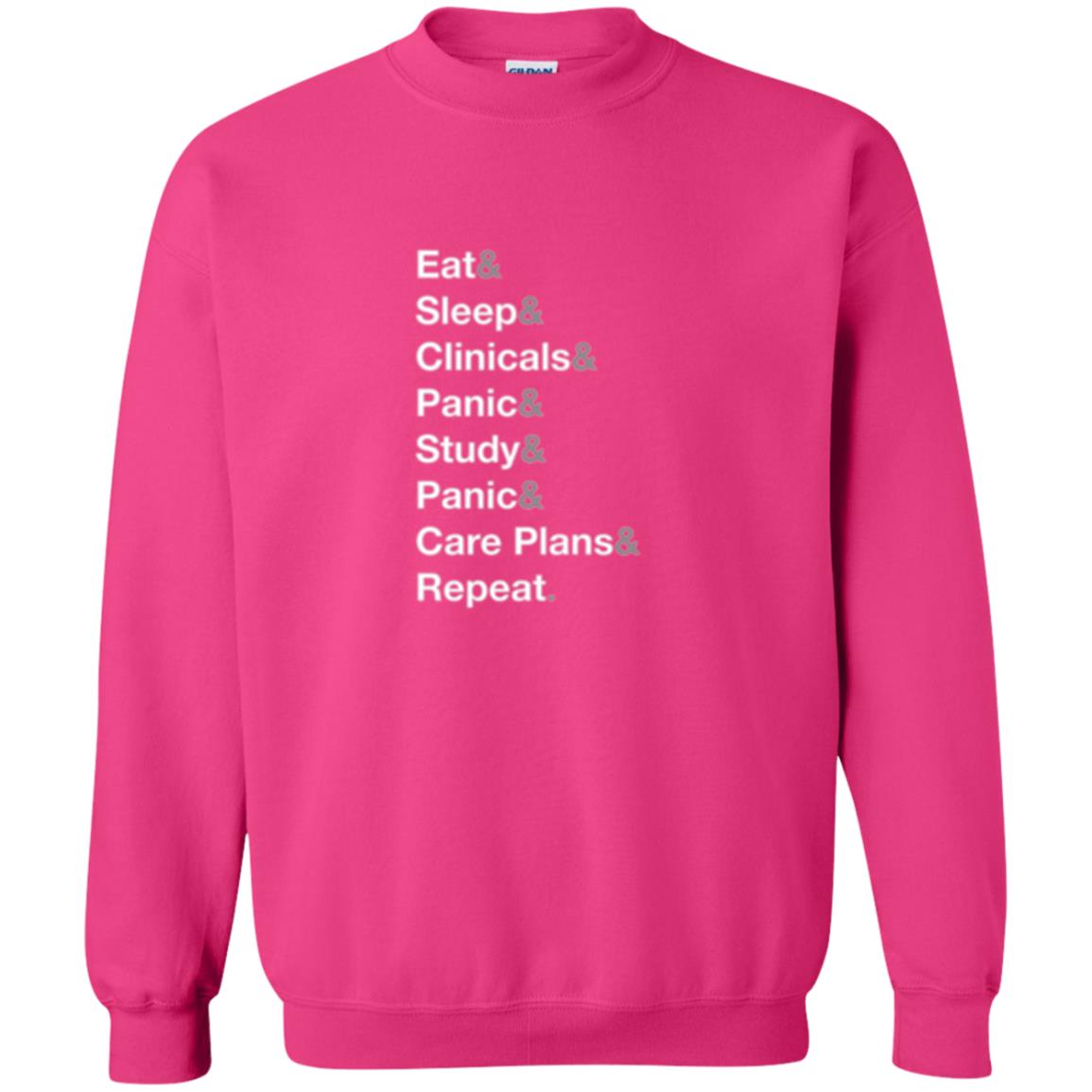 Nurse T-shirt Eat Sleep Clinicals Panic Study Panic Care Plans Repeat Heliconia