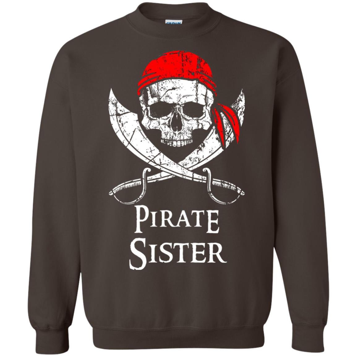 Family T-shirt Pirate Sister Jolly Roger Skull Crossbones Dark Chocolate