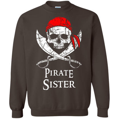 Family T-shirt Pirate Sister Jolly Roger Skull Crossbones Dark Chocolate