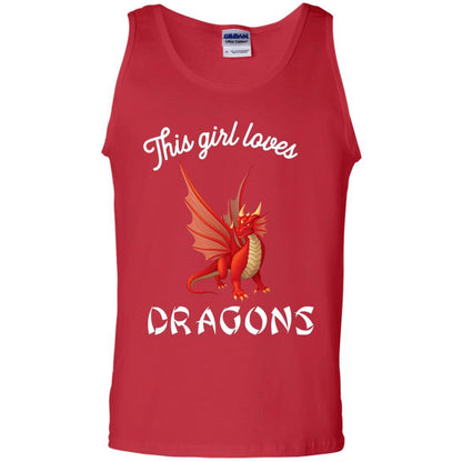 Dragon Lover T-shirt This Girl Loves Dragons T-shirt Red