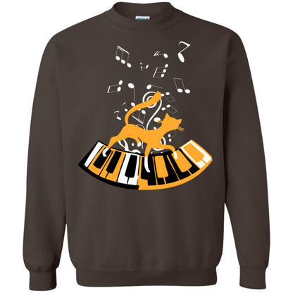 Cat Plays Piano Shirt For Mens Womens Dark Chocolate