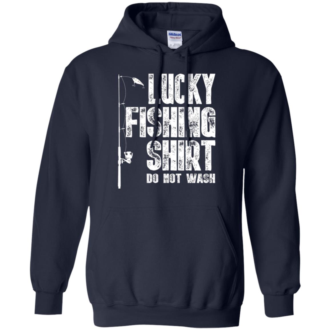 Fisherman T-shirt Lucky Fishing Shirt Do Not Wash Navy