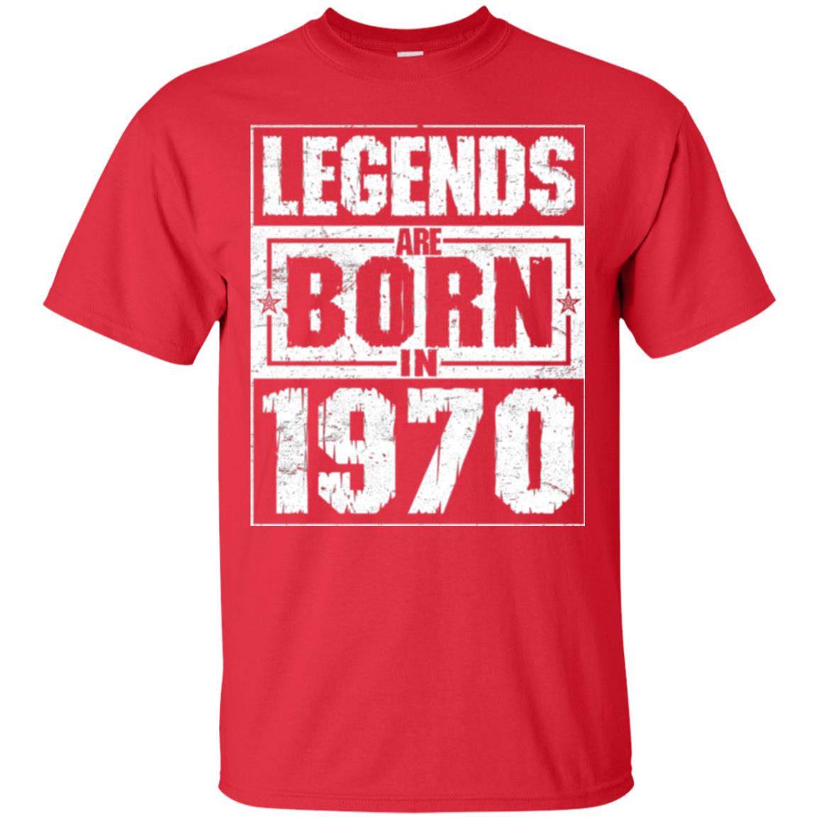 Brithday T-shirt Legends Are Born In 1970 Red