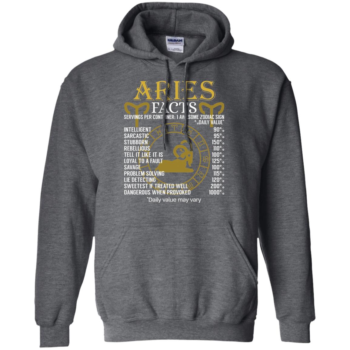 Aries Facts Zodiac Sign T-shirt Dark Heather