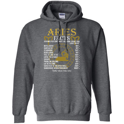 Aries Facts Zodiac Sign T-shirt Dark Heather