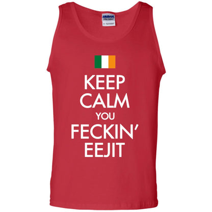 Keep Calm You Feckin_ Eejit Irish Saint Patrick_s Day Shirt Red