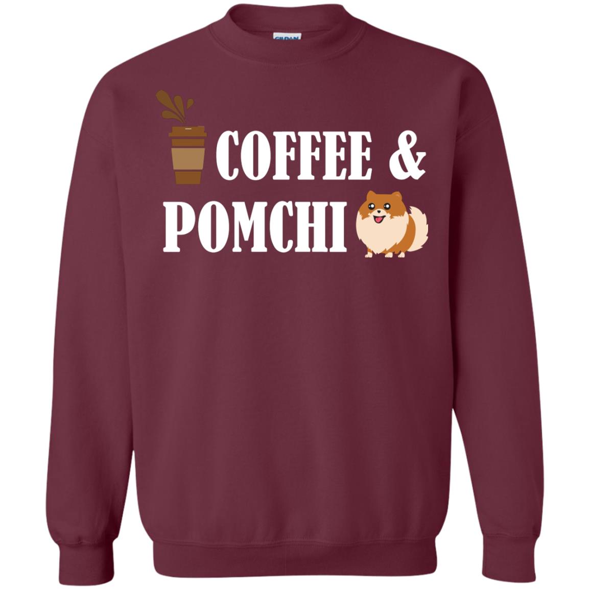 Coffee And Pomchi Lover Shirt Maroon