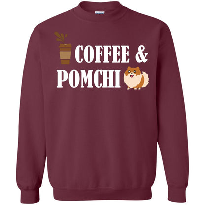 Coffee And Pomchi Lover Shirt Maroon
