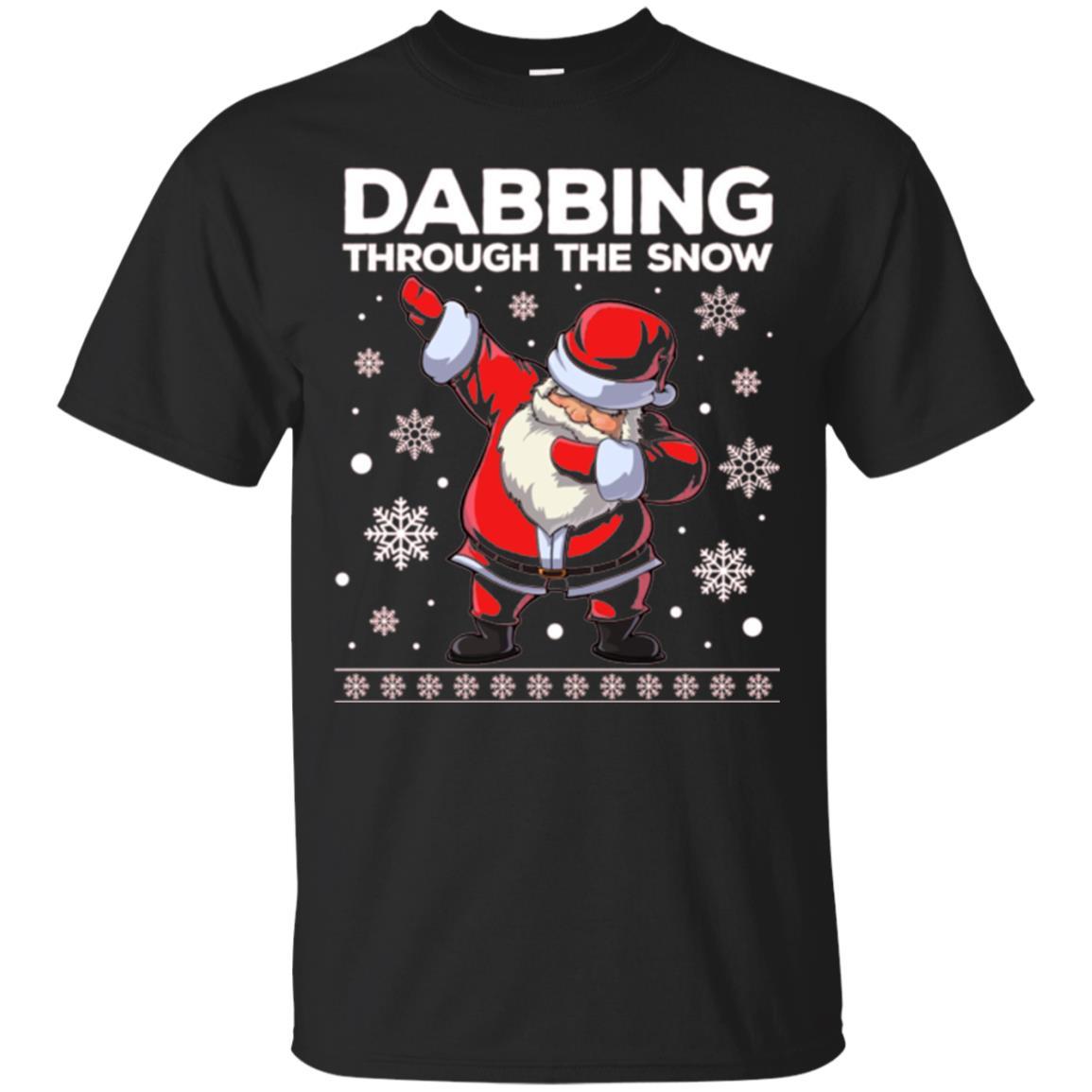 Christmas T-shirt Dabbing Through The Snow T-shirt Black