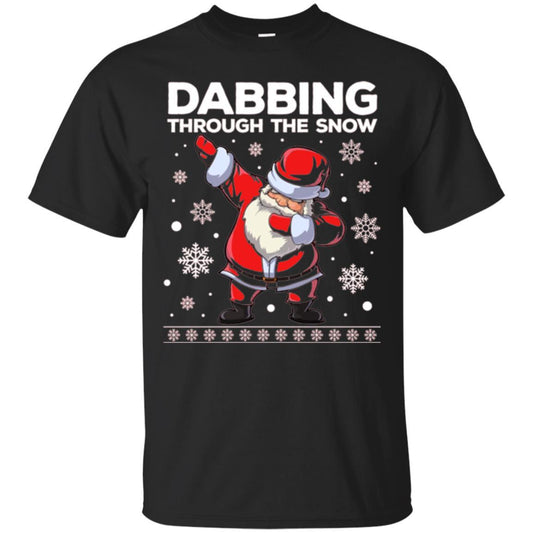 Christmas T-shirt Dabbing Through The Snow T-shirt Black