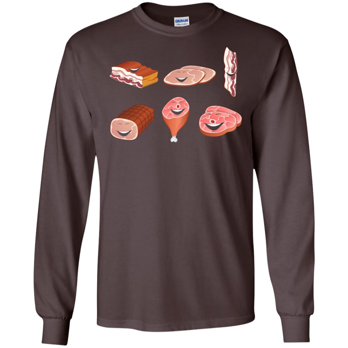 Funny Bbq T-shirt Meat Family Dark Chocolate