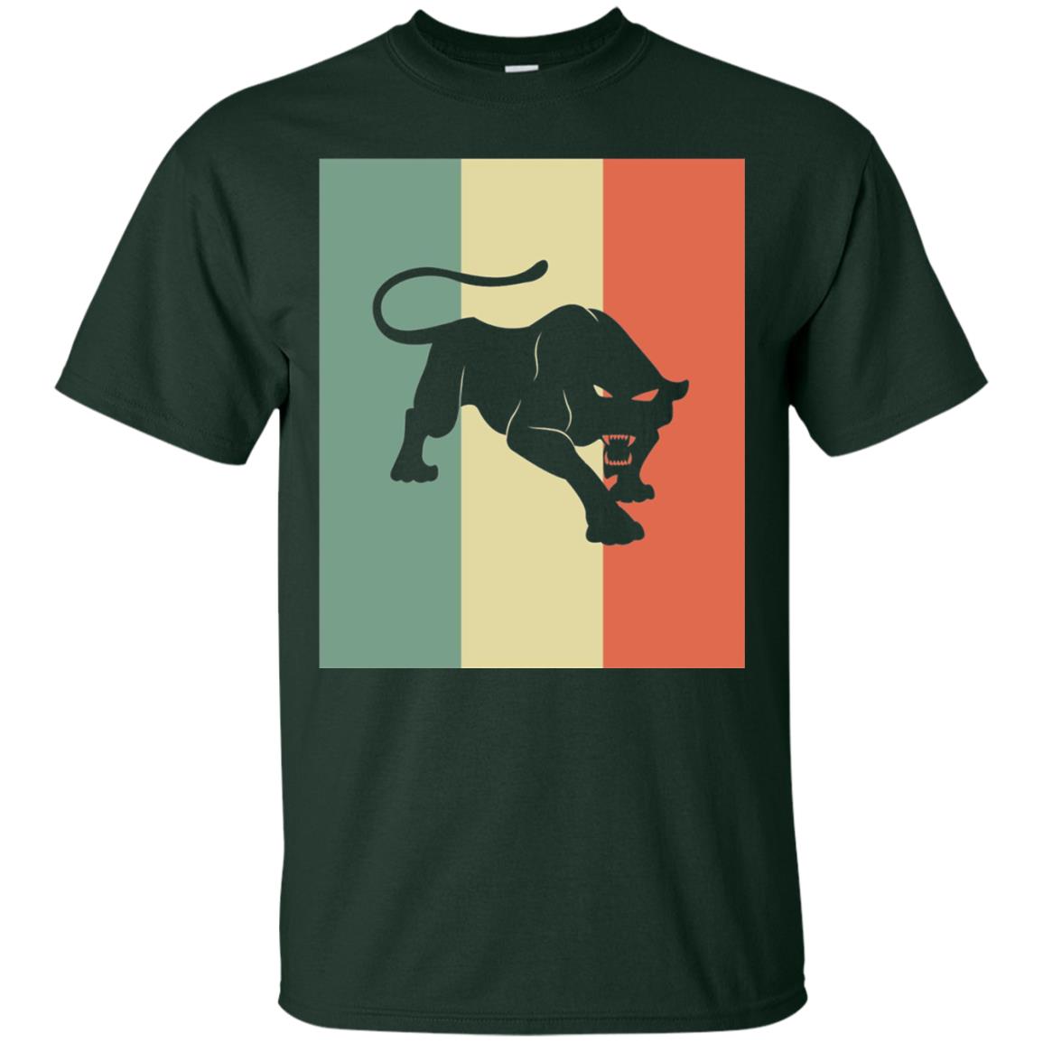 Black Panther Silhouette Gift Shirt Retro Vintage Classic Tee Forest