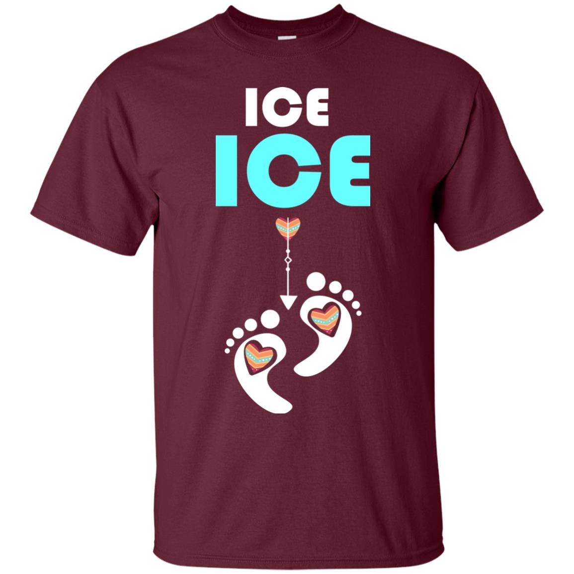 Ice Ice Funny Pregnancy Announcement T-shirt Maroon