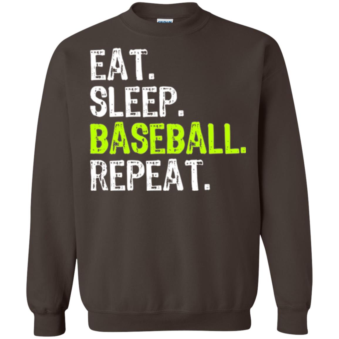 Baseball T-shirt Eat Sleep Baseball Repeat Dark Chocolate