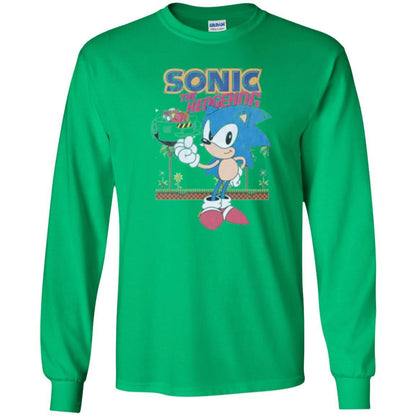 Gamer T-shirt Sega Sonic The Hedgehog Battles Dr. Eggman Robotnik Irish Green