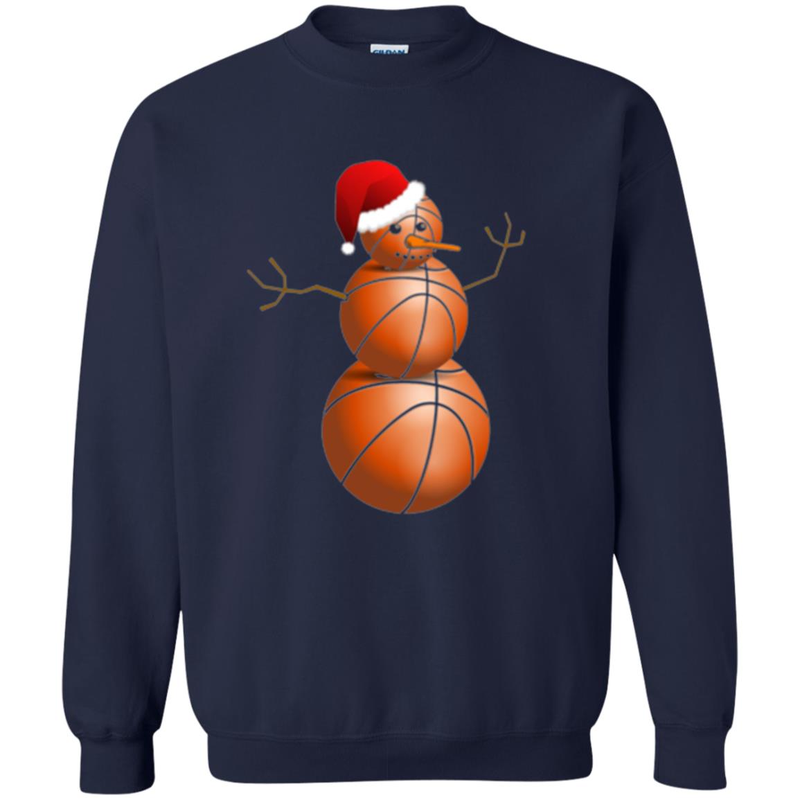 Christmas T-shirt Basketball Snowman Navy
