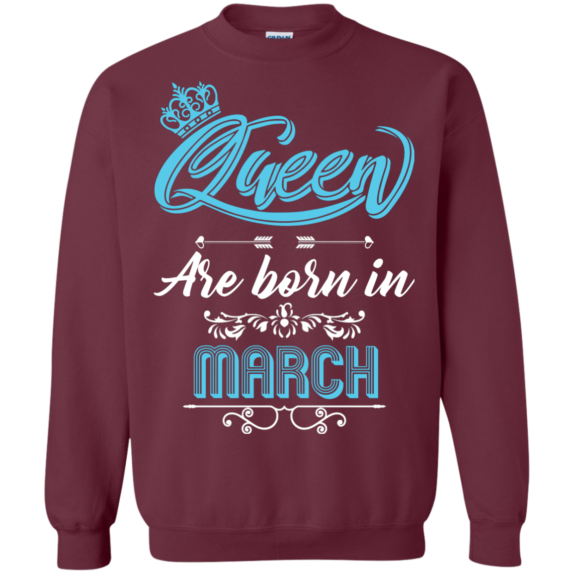 Brithday T-Shirt Queen Are Born In March Maroon