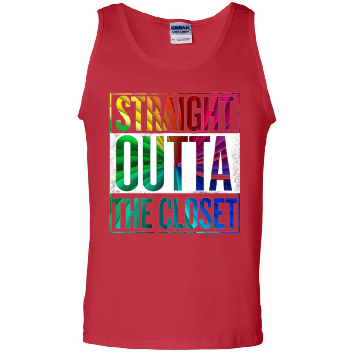 Gay Pride Lgbt T-shirt Straight Outta The Closet Red