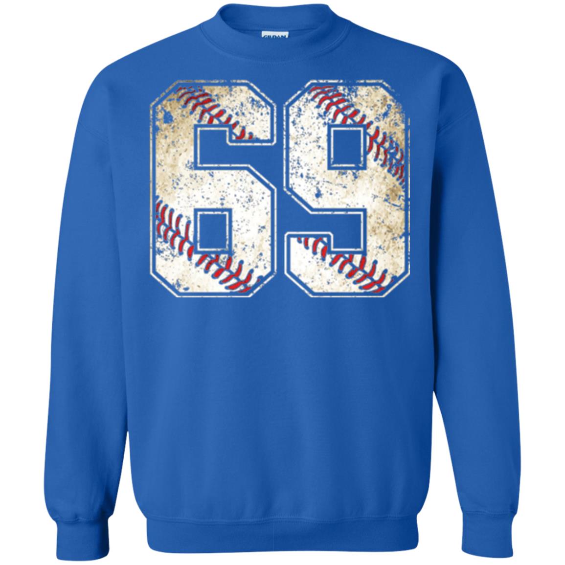Baseball Player T-shirt Jersey Number 69 Retro Vintage Royal