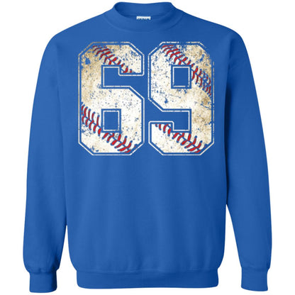 Baseball Player T-shirt Jersey Number 69 Retro Vintage Royal