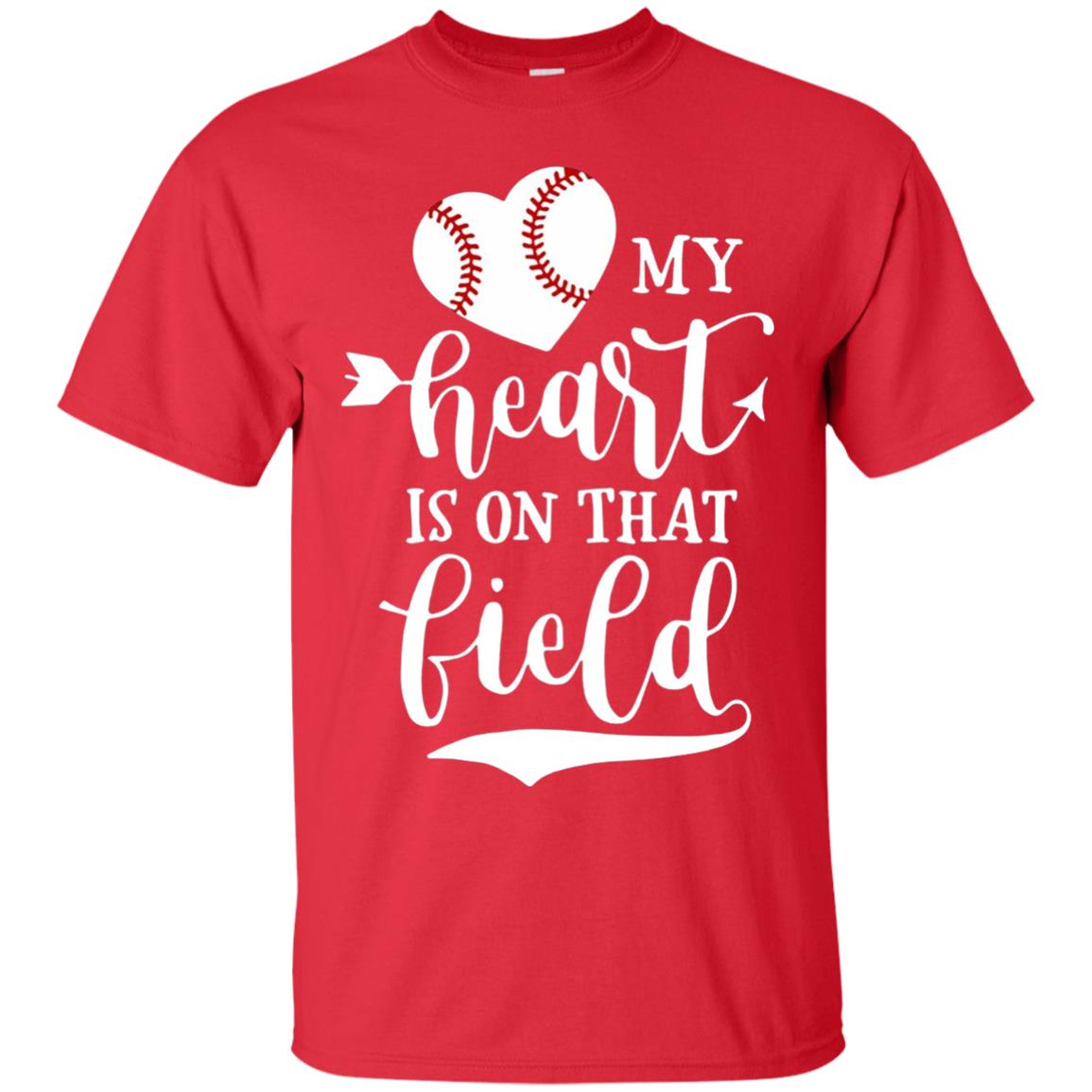 My Heart Is On That Field Softball Mom Shirt Red
