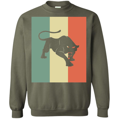 Black Panther Silhouette Gift Shirt Retro Vintage Classic Tee Military Green