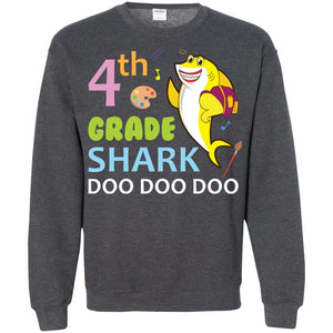 4th Grade Shark Doo Doo Doo Back To School T-shirtG180 Gildan Crewneck Pullover Sweatshirt 8 oz.