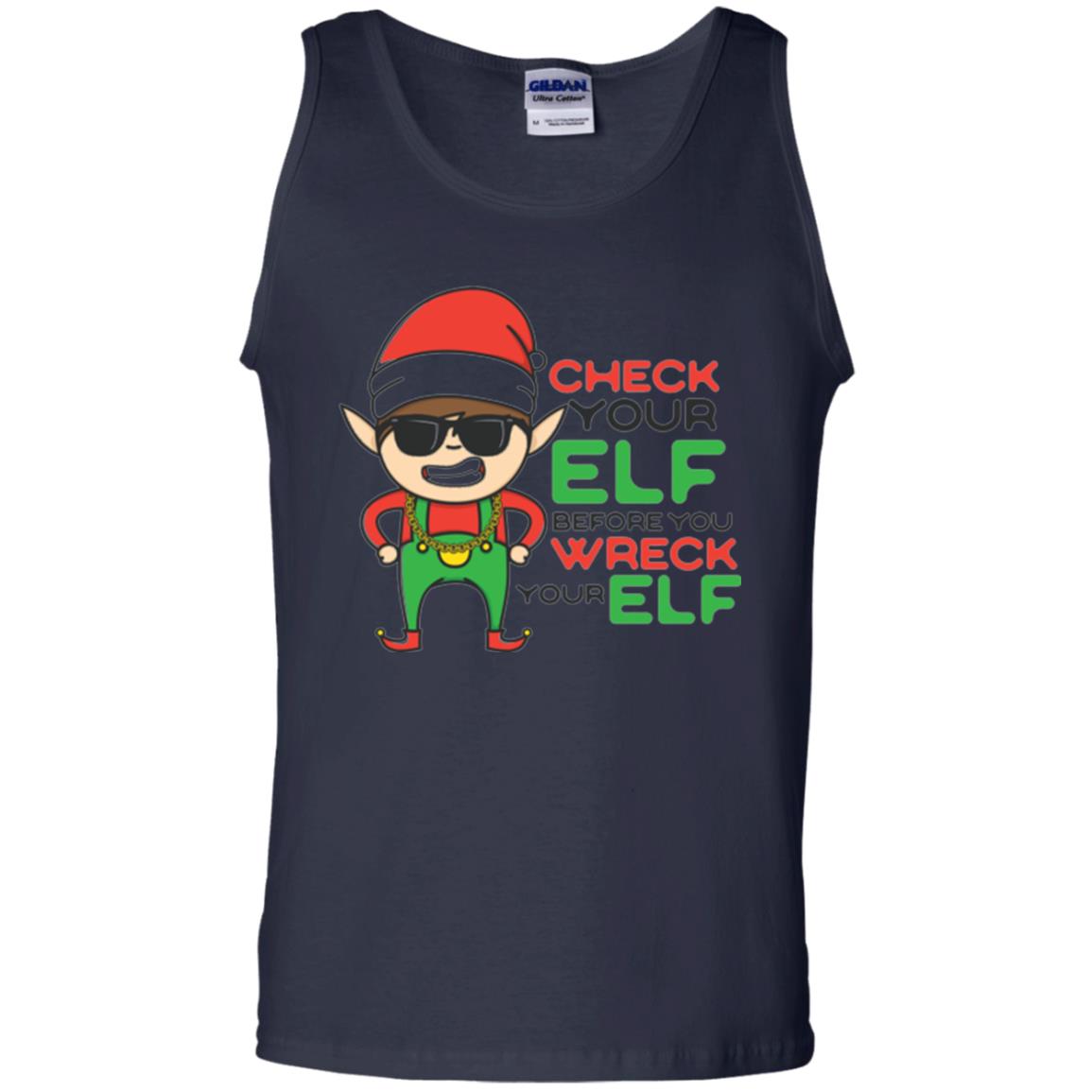 Christmas T-shirt Check Your Elf Before You Wreck Your Elf Navy
