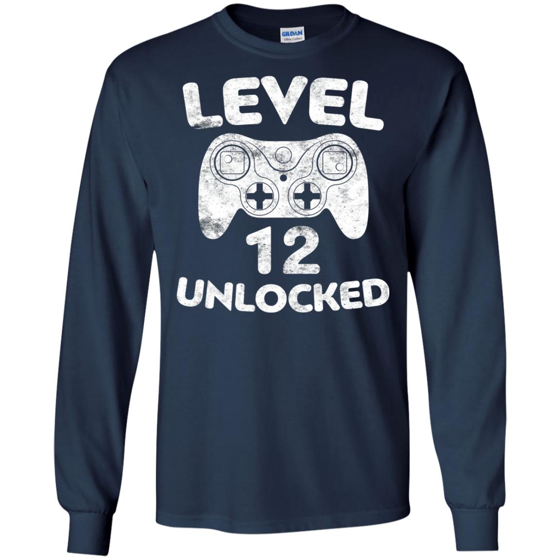 Level 12 Unlocked 12th Video Gamer Birthday Shirt Navy