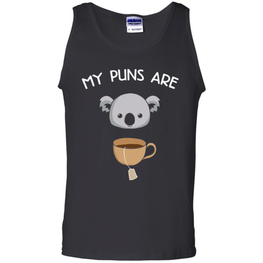 Animal Puns T-shirt My Puns Are Koala Tea Black