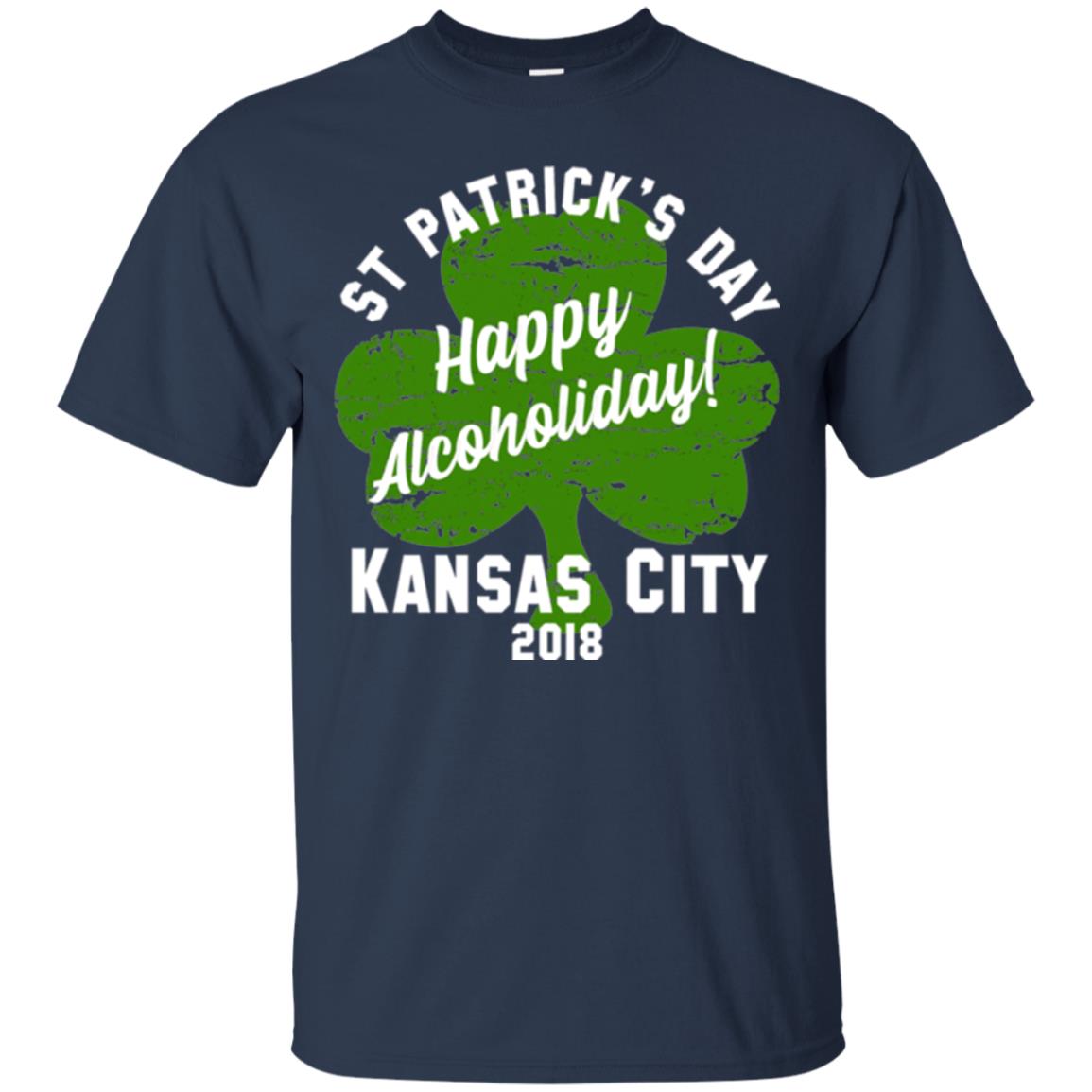 Kansas City 2018 Shamrock St Paddys Green Tshirt St. Patricks Day Navy