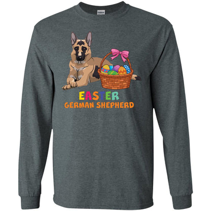 Easter German Shepherd Dog Lover T-shirt For Easter Dark Heather