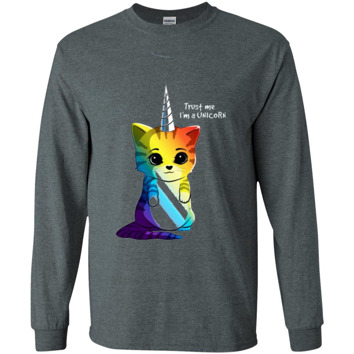 Cat Lovers T-shirt Caticorn Rainbow Trust Me I_m A Unicorn Dark Heather