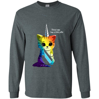 Cat Lovers T-shirt Caticorn Rainbow Trust Me I_m A Unicorn Dark Heather