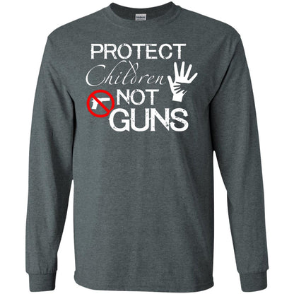 Anti Gun T-shirt Protect Children Not Gun Dark Heather