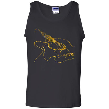Guitar Gold Guitarist Gift Shirt For Mens Or Womens Black