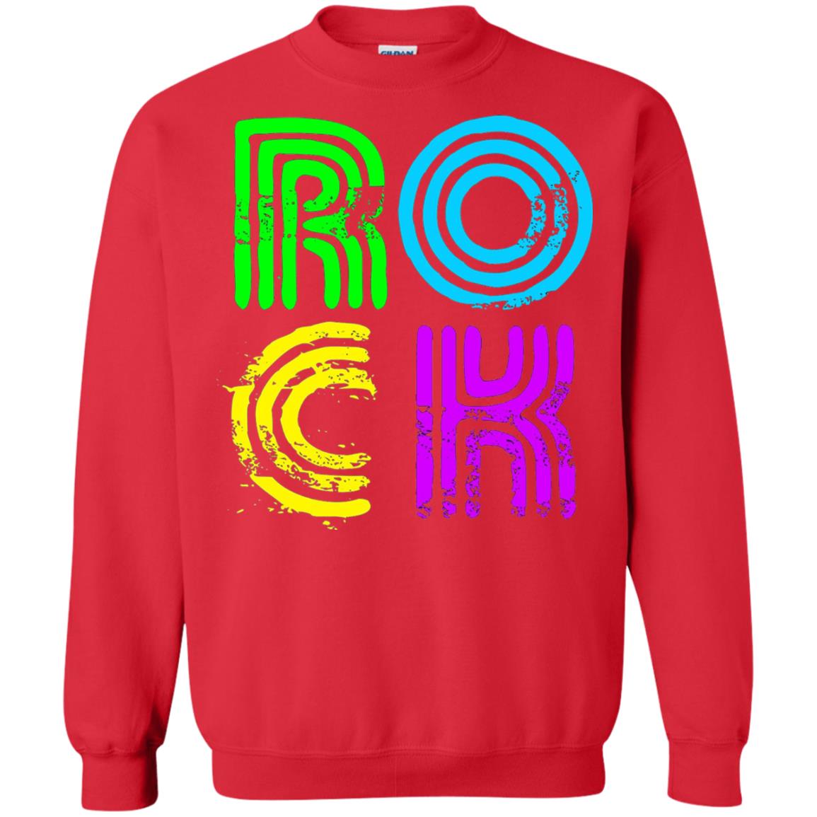 Bright Neon Colours Rock 80_s Retro Theme T-shirt Red